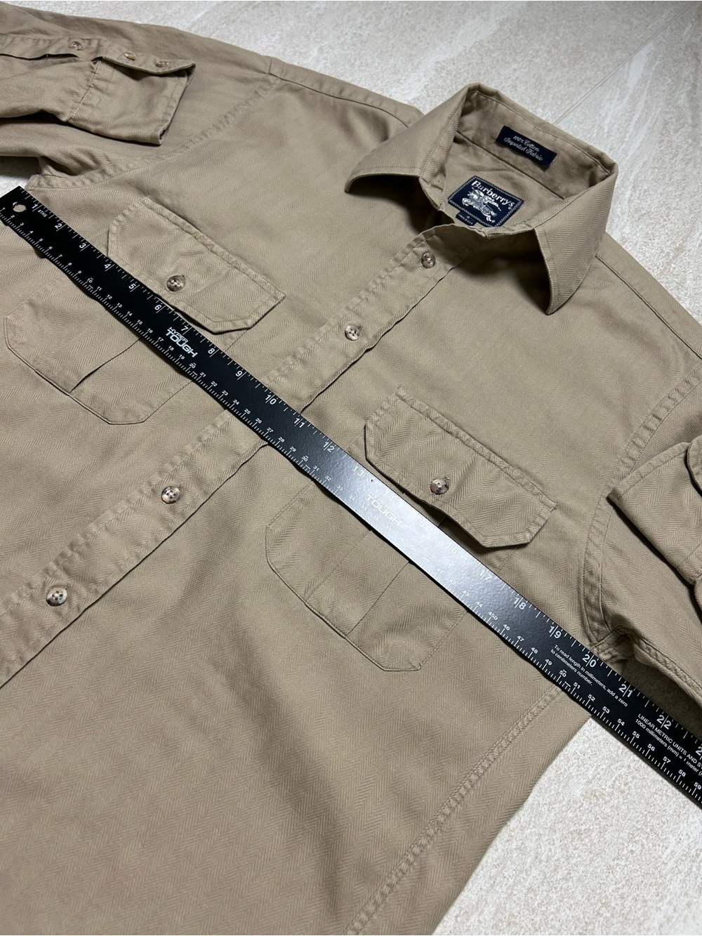 BURBERRYS SAFARI/UTILITY BUTTON DOWN DUAL CHEST POCKETS SIZE SMALL - Picture 6 of 9